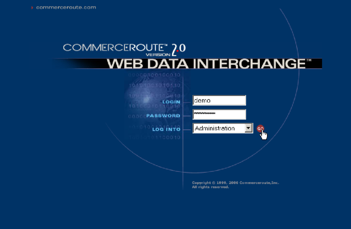 Click to enlarge CommerceRoute Web Data Interchange Login